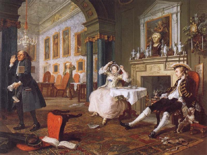 William Hogarth Marriage a la Mode ii The Tete a Tete china oil painting image
